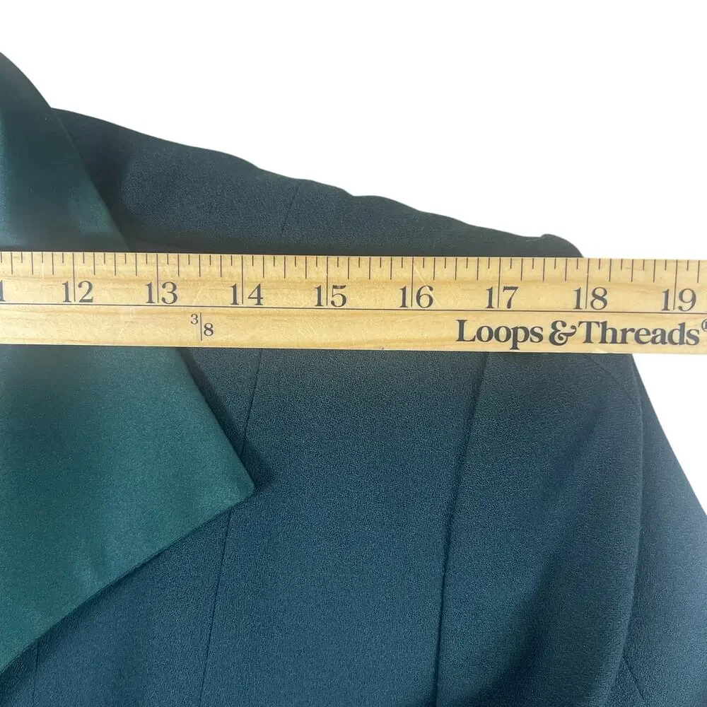 Vintage Christian Dior Skirt Suit Wool Green Blazer Skirt 2 Piece 80s 90s USA